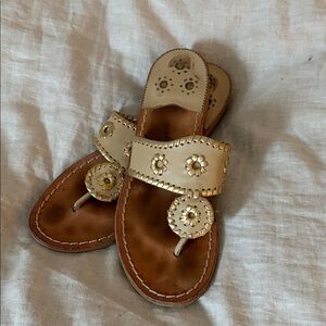 Jack Rogers Cream and Tan Sandals